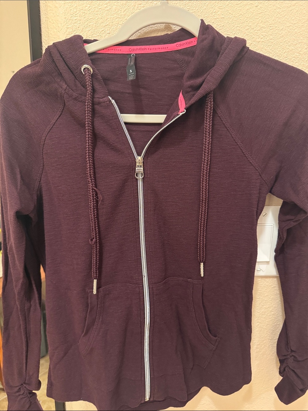 Calvin Klein Deep Plum Full-Zip Hooded Sweatshirt